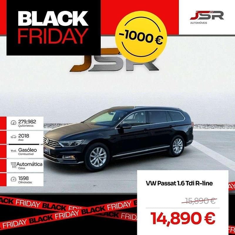 Preto Usado 2018 VW Passat Highline Carrinha | € 14.890 (Caro) - Imagem 1/4