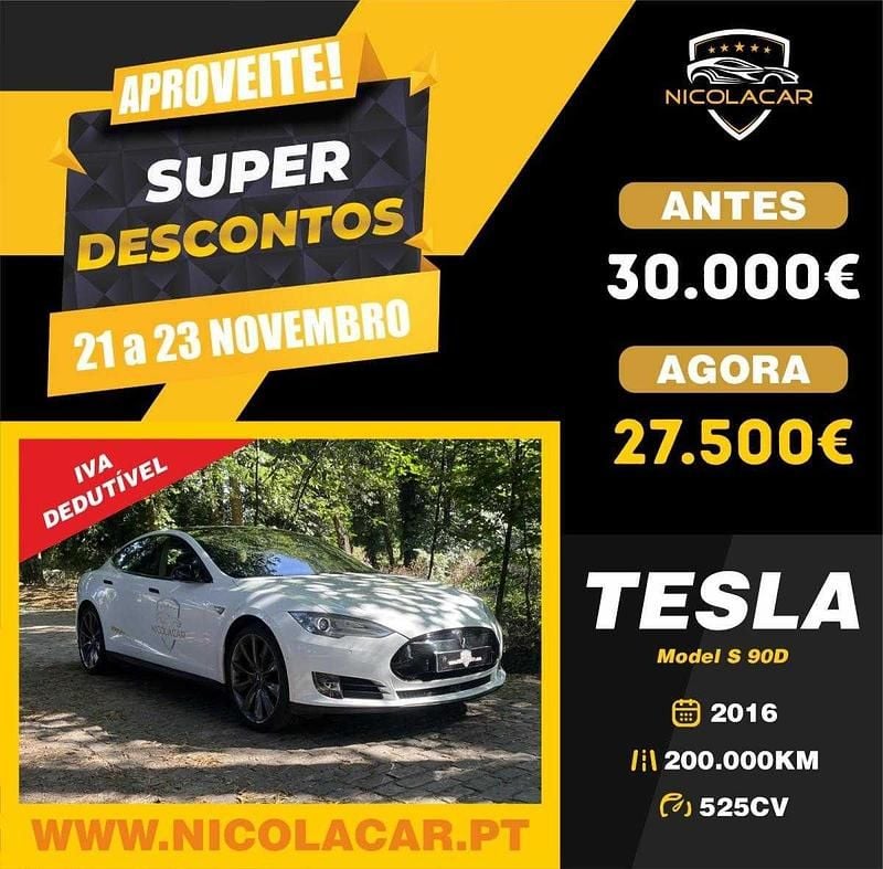 Branco Usado 2016 Tesla Model S Citadino | € 30.000 (Super Preço) - Imagem 1/4