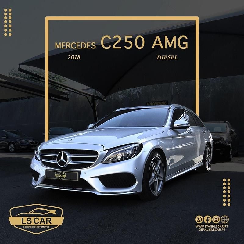 Cinza Usado 2018 Mercedes C250 AMG line Carrinha | € 23.900 - Imagem 1/4