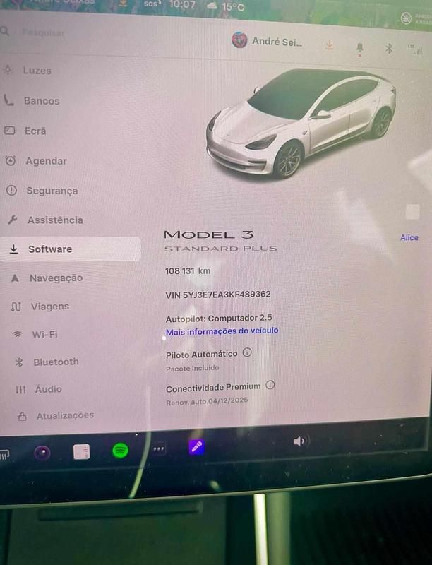 Usado Tesla Model 3 Standard Range Plus 239 kW (325 HP) 2019 Branco Sedan