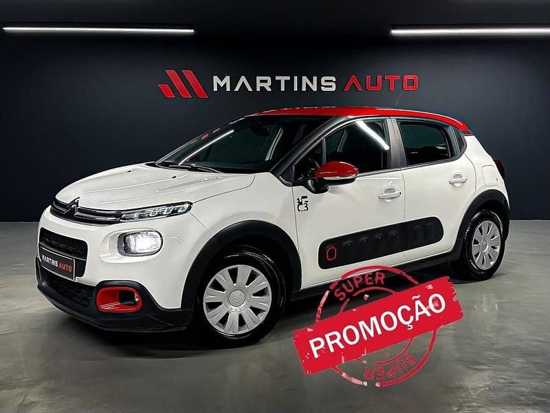 Branco Usado 2018 Citroën C3 PureTech Citadino | € 12.990 (Preço justo) - Imagem 1/4