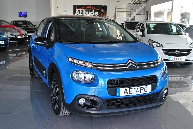 Azul Usado 2019 Citroën C3 PureTech | € 11.930 (Preço justo) - Imagem 1/4