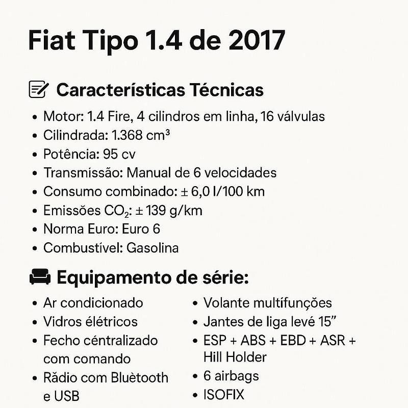 Preto Usado 2017 Fiat Tipo Easy | € 10.490 (Bom preço) - Imagem 1/1