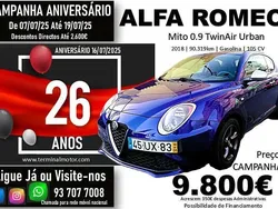 Azul Usado 2018 Alfa Romeo MiTo Citadino | € 10.300 (Preço justo)