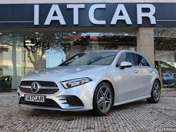 Cinza Usado 2018 Mercedes A180 AMG line Sedan | € 25.900 (Preço justo)