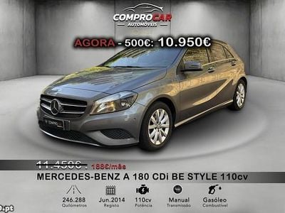 Cinza Usado 2014 Mercedes A180 Style Citadino | € 10.950 (Bom preço)