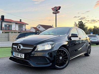 Preto Usado 2016 Mercedes A180 AMG line | € 18.850 (Preço justo)