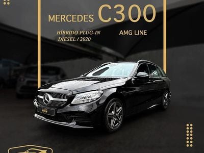 Usado Mercedes C300 AMG line 306 HP (225 kW) 2020 Preto Carrinha