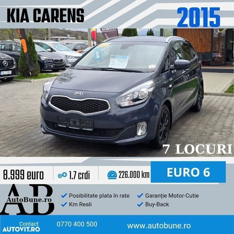 Albastru Utilizat 2015 Kia Carens Vision Monovolum | 8.999 EUR - Imagine 1/4