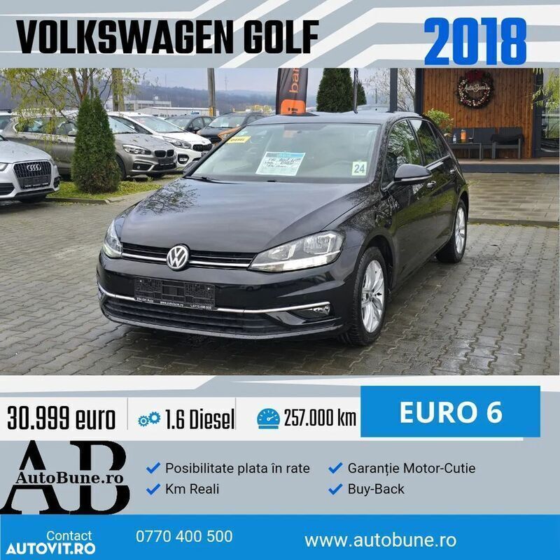 Negru Utilizat 2018 VW Golf VII Comfortline Hatchback | 9.499 EUR (Preț OK) - Imagine 1/4