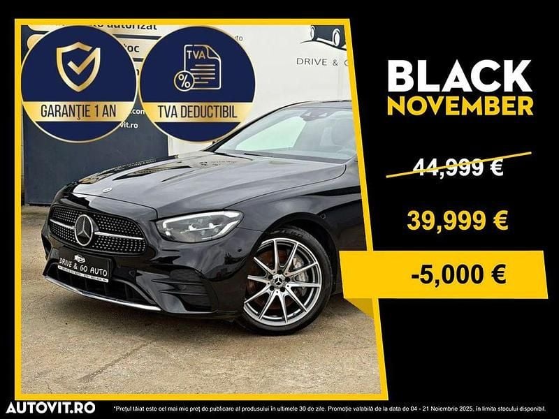 Culoarenegru Utilizat 2022 Mercedes E300 AMG line Berlinǎ | 39.999 EUR (Super Preț) - Imagine 1/4