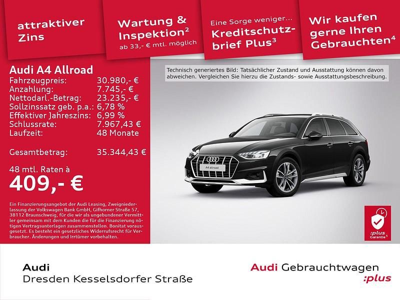 Negru Utilizat 2022 Audi A4 Allroad Sport Break | 33.863 EUR (Puțin scump) - Imagine 1/1