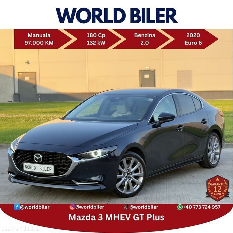 Albastru Utilizat 2020 Mazda 3 Berlinǎ | 18.480 EUR (Preț OK) - Imagine 1/4