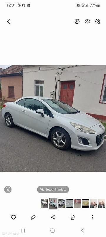 Second-hand Peugeot 308 CC Active 120 CP (88 kW) 2012 Culoarealb Cabrio