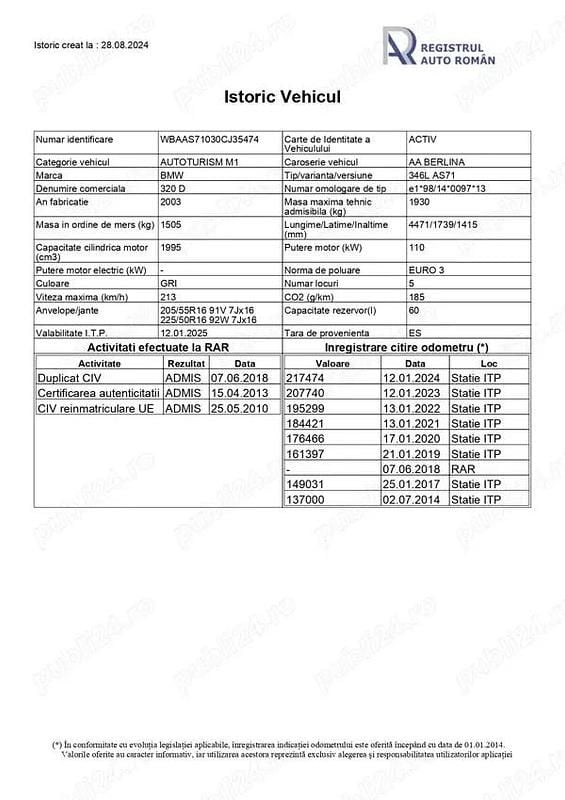 Second-hand BMW 320 150 CP (110 kW) 2003 Gri Berlinǎ