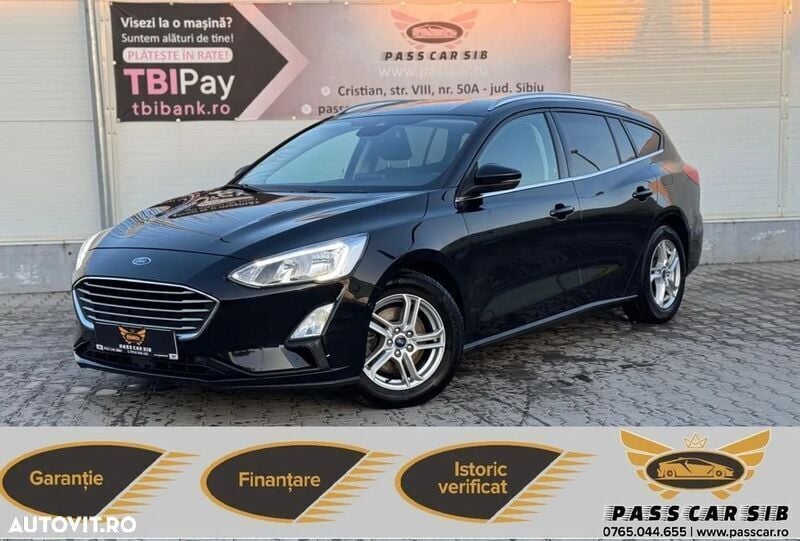 Negru Utilizat 2018 Ford Focus Titanium Break | 9.489 EUR (Preț OK) - Imagine 1/4