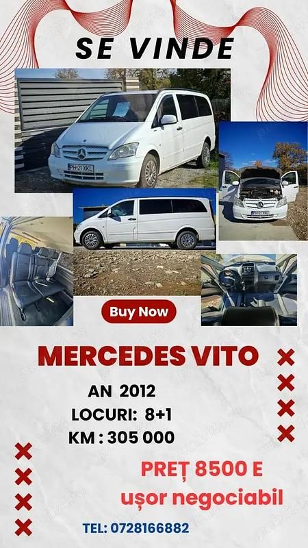 Utilizat 2012 Mercedes Vito Van | 8.500 EUR (Preț bun) - Imagine 1/4