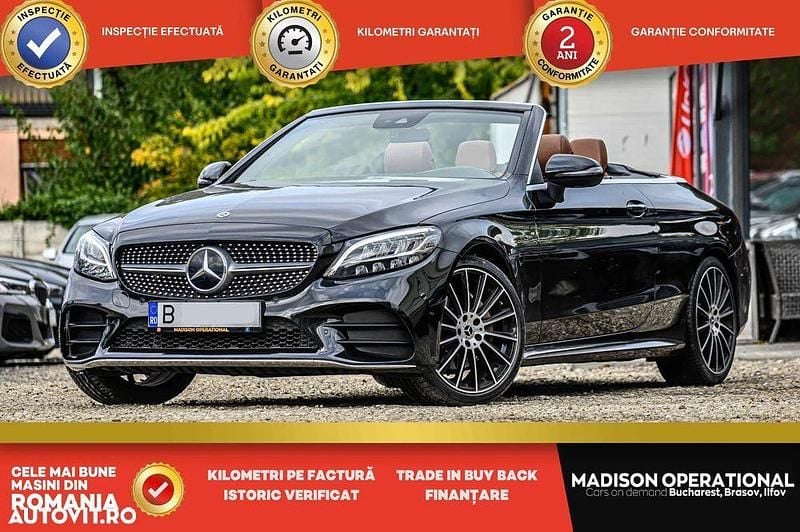 Culoarenegru Utilizat 2019 Mercedes C220 AMG line Plus Cabrio | 24.950 EUR (Preț bun) - Imagine 1/4