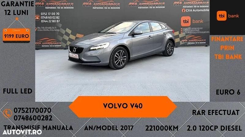 Culoaregri Utilizat 2017 Volvo V40 Momentum Hatchback | 9.199 EUR (Preț OK) - Imagine 1/4