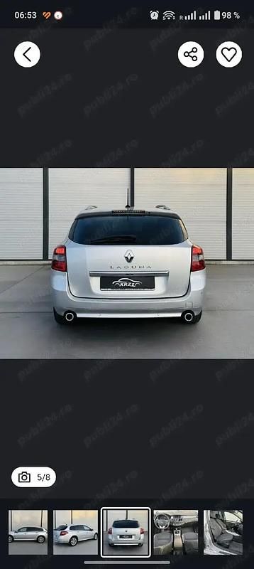 Second-hand Renault Laguna III 130 CP (95 kW) 2012 Gri Break