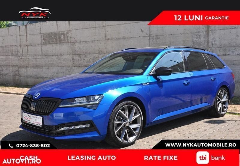 Albastru Utilizat 2020 Skoda Superb SportLine Break | 20.000 EUR (Preț bun) - Imagine 1/4
