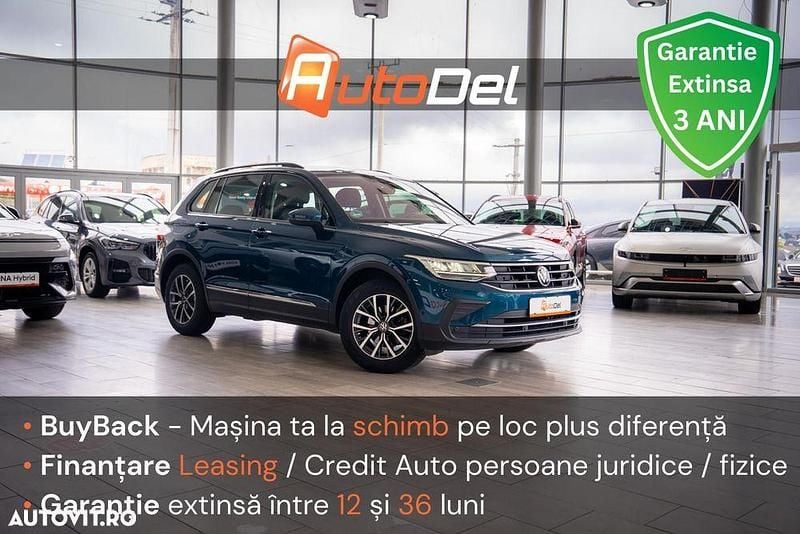 Culoarealbastru Utilizat 2021 VW Tiguan Life SUV | 23.998 EUR (Preț OK) - Imagine 1/4