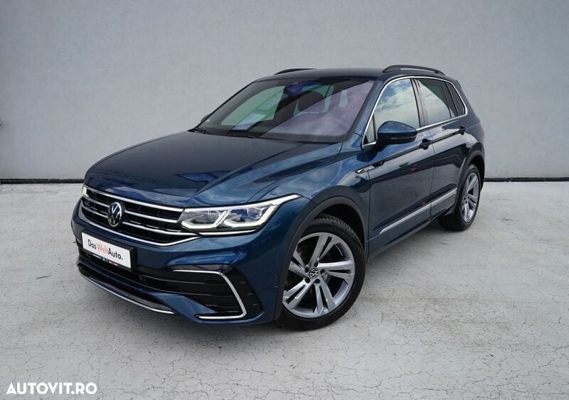 Albastru mediu metalic pereffect Utilizat 2022 VW Tiguan R-line SUV | 34.400 EUR (Scump) - Imagine 1/4