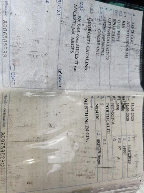 Second-hand Kia Sportage 97 CP (71 kW) 2020 Portocaliu SUV