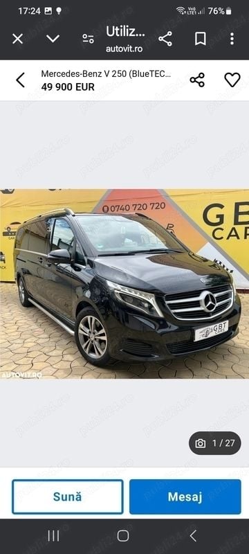 Utilizat 2019 Mercedes V250 Monovolum | 45.900 EUR - Imagine 1/4
