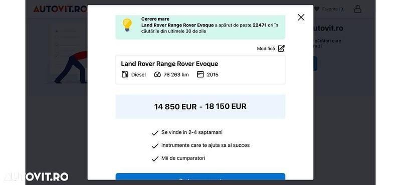 Culoareportocaliu Utilizat 2014 Land Rover Range Rover evoque SUV | 14.900 EUR (Preț OK) - Imagine 1/4
