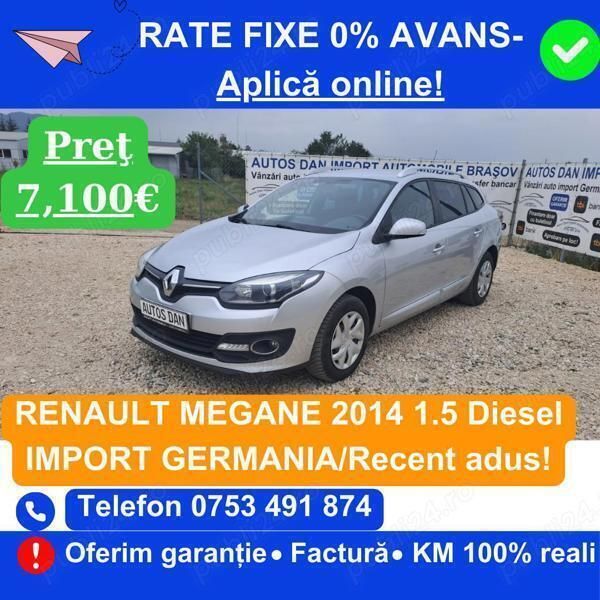 Argintiu Utilizat 2014 Renault Mégane GrandTour Break | 7.100 EUR (Puțin scump) - Imagine 1/4