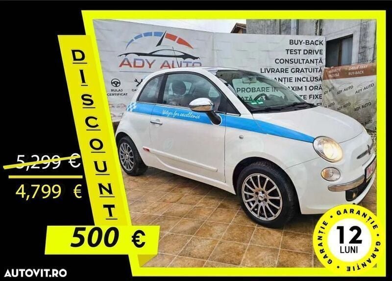 Alb Utilizat 2009 Fiat 500 Hatchback | 5.299 EUR (Puțin scump) - Imagine 1/4