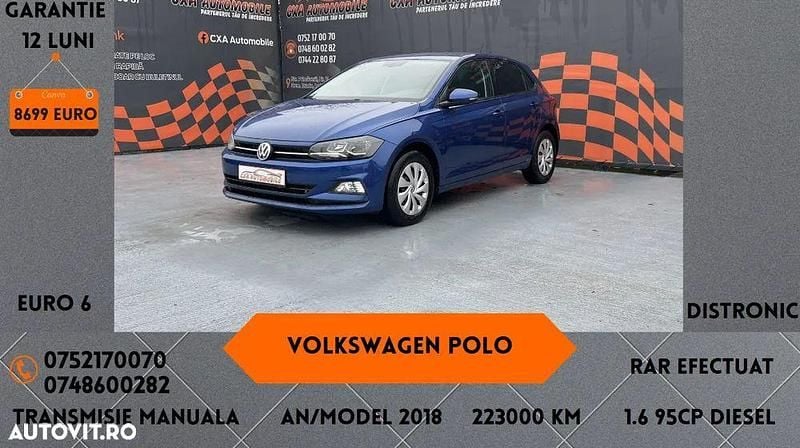 Culoarealbastru Second-hand 2018 VW Polo Highline | 8.599 EUR (Puțin scump) - Imagine 1/4
