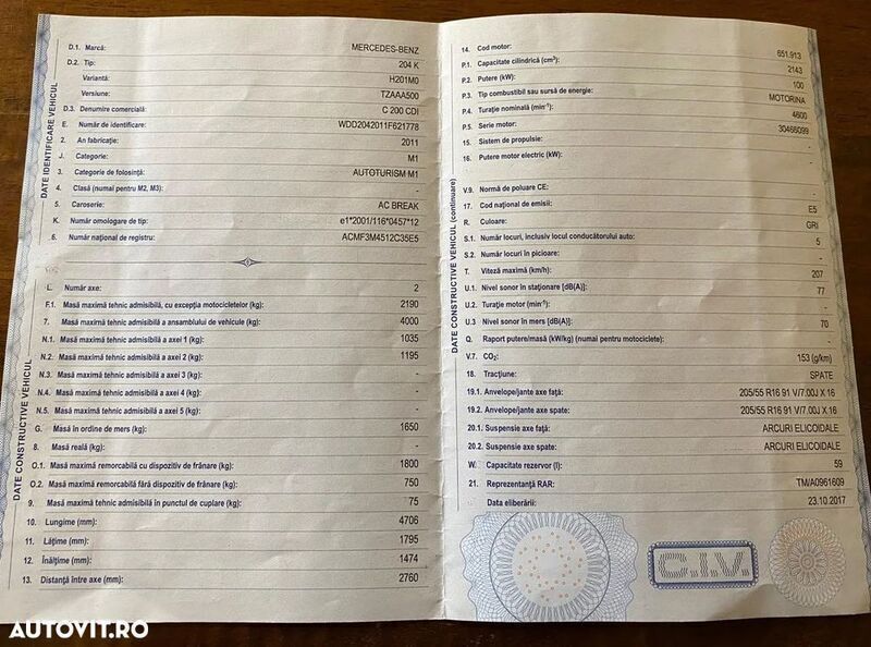 Gri Utilizat 2011 Mercedes C200 Break | 6.100 EUR (Preț OK) - Imagine 1/4