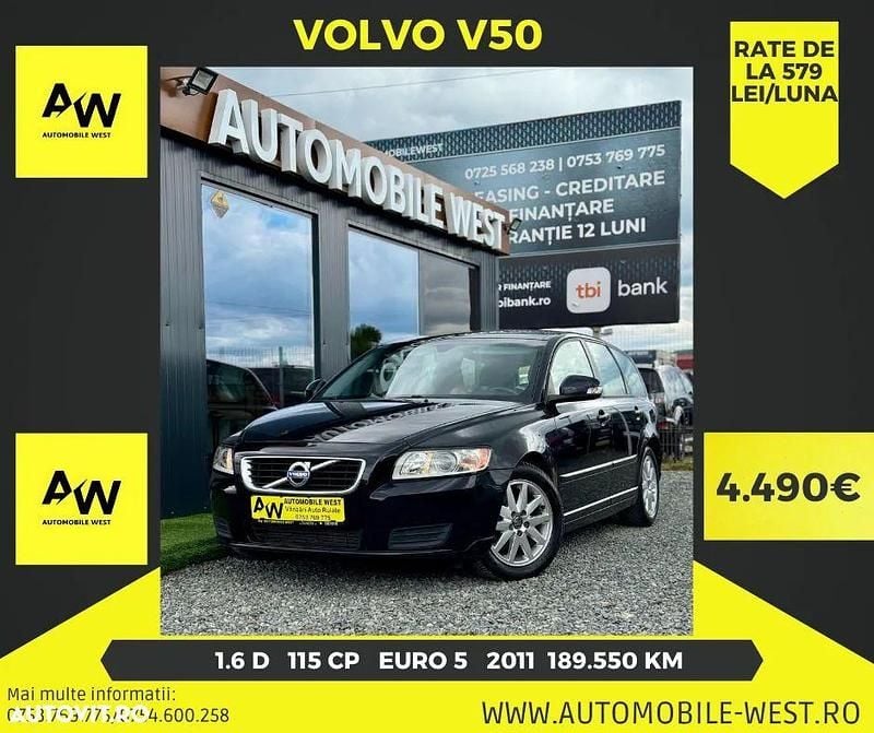 Culoarenegru Utilizat 2011 Volvo V50 Business Edition Break | 4.490 EUR (Preț OK) - Imagine 1/4