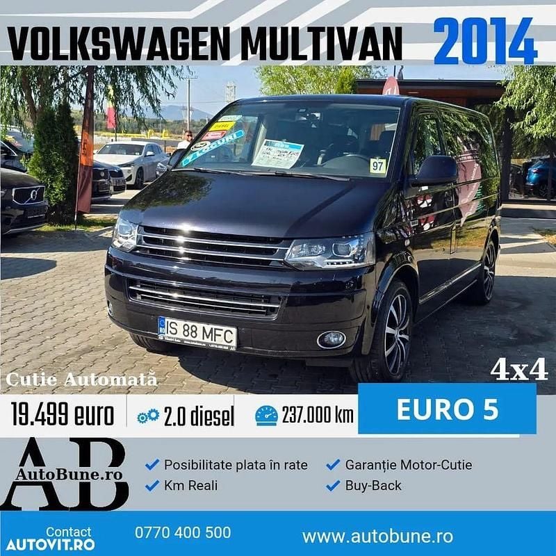 Culoarenegru Utilizat 2014 VW Multivan Monovolum | 19.499 EUR (Super Preț) - Imagine 1/4