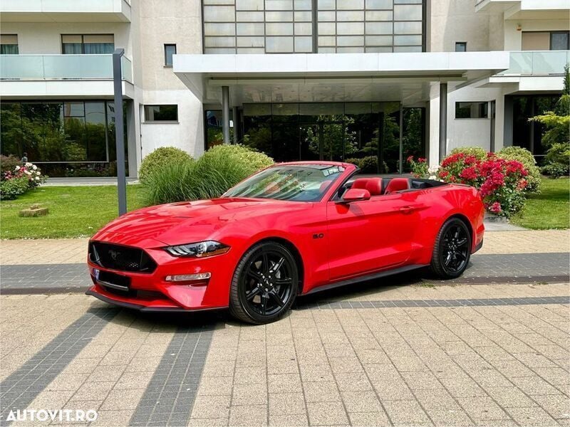 Rosu Utilizat 2020 Ford Mustang GT Cabrio | 24.900 EUR - Imagine 1/4