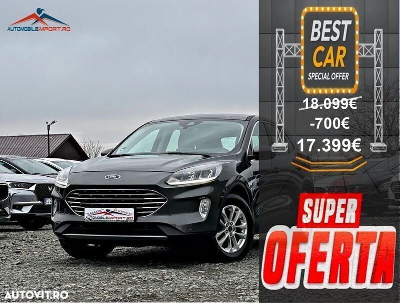 Gri Utilizat 2020 Ford Kuga Titanium SUV | 17.399 EUR (Preț bun) - Imagine 1/4