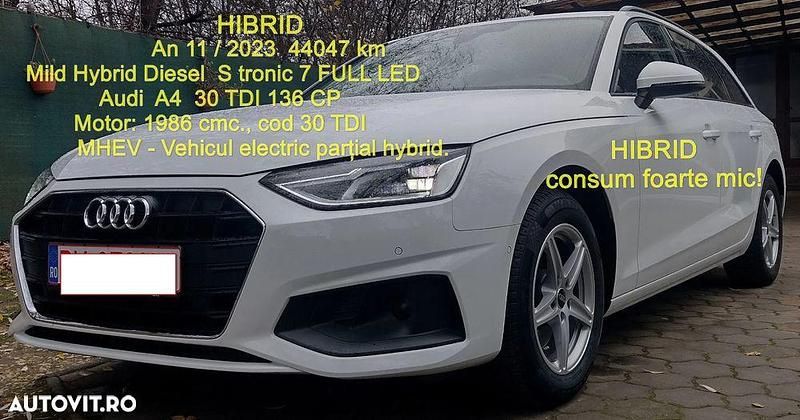 Culoarealb Utilizat 2023 Audi A4 Advanced Break | 25.790 EUR (Super Preț) - Imagine 1/4