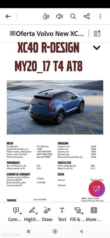 Culoarealbastru Utilizat 2019 Volvo XC40 R-Design SUV | 27.500 EUR (Puțin scump) - Imagine 1/4