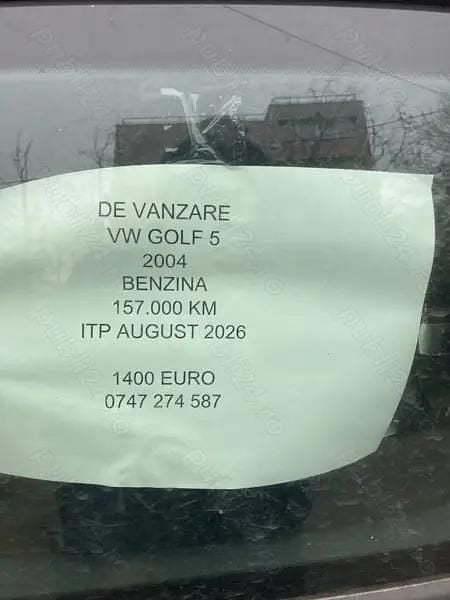 Negru Utilizat 2004 VW Golf V | 1.400 EUR (Preț OK) - Imagine 1/3