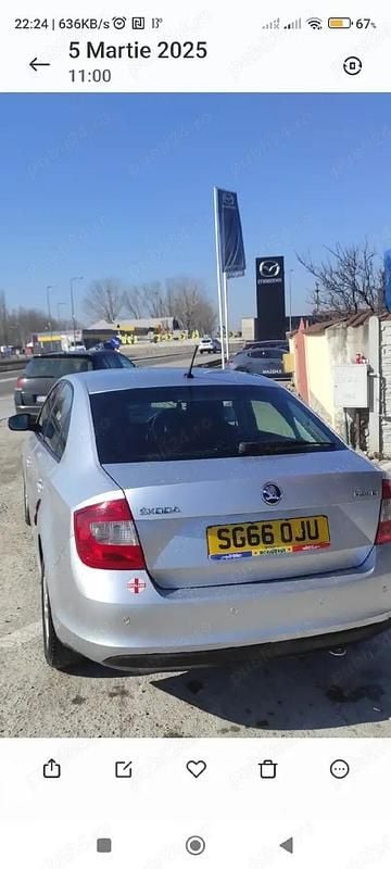 Argintiu Second-hand 2016 Skoda Rapid Berlinǎ | 3.500 EUR (Super Preț) - Imagine 1/3