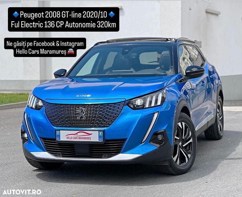 Culoarealbastru Utilizat 2020 Peugeot e-2008 GT-line SUV | 16.990 EUR - Imagine 1/4