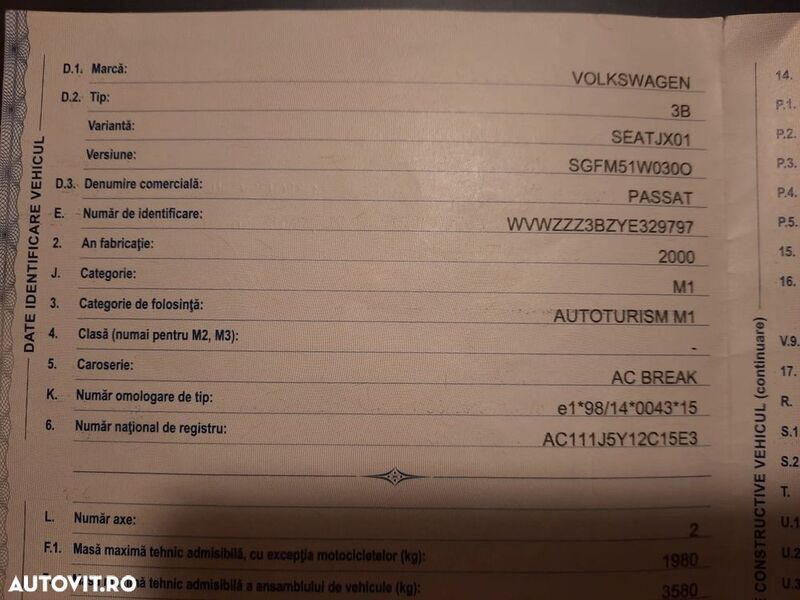 Verde Utilizat 2000 VW Passat Comfortline Break | 1.500 EUR - Imagine 1/4