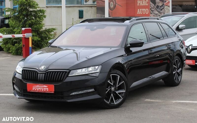 Negru Utilizat 2022 Skoda Superb SportLine Break | 19.501 EUR (Preț OK) - Imagine 1/4