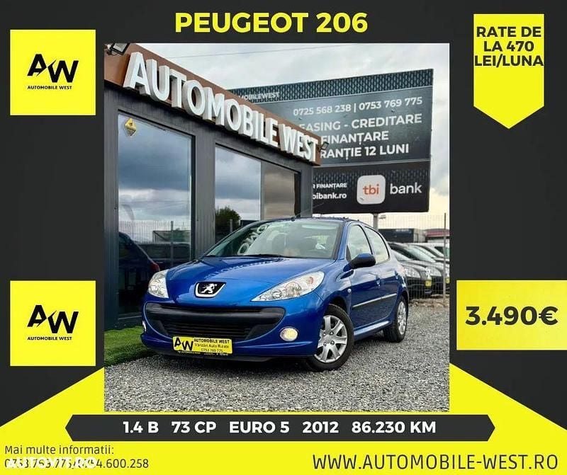 Culoarealbastru Utilizat 2012 Peugeot 206+ Style Hatchback | 3.490 EUR - Imagine 1/4