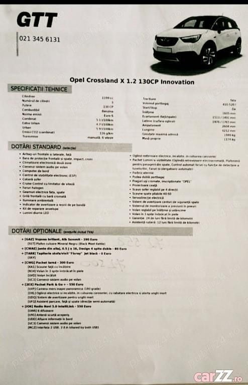 Second-hand Opel Crossland X 130 CP (95 kW) 2018 Alb SUV