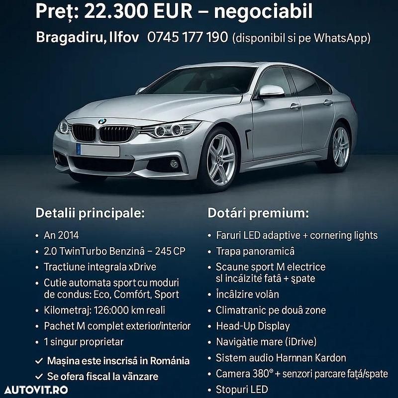 Culoareargint Utilizat 2014 BMW 428 M Sport Coupe | 18.500 EUR - Imagine 1/4