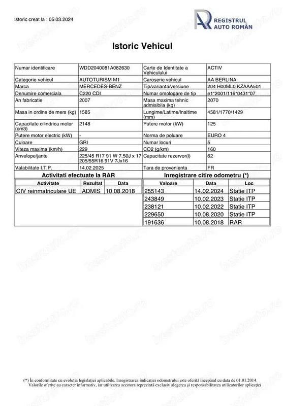 Utilizat 2007 Mercedes A220 Berlinǎ | 6.500 EUR - Imagine 1/3