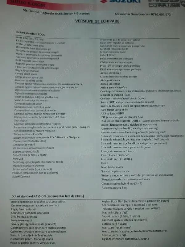 Second-hand Suzuki SX4 S-Cross 129 CP (94 kW) 2022 Albastru SUV